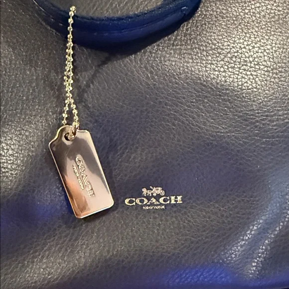 Coach Derby Navy Leather Tote Bag - Picture 3 of 5